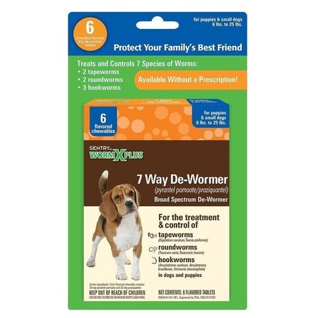 SENTRY 3932 Dewormer, Tablet, 6 Count 3977